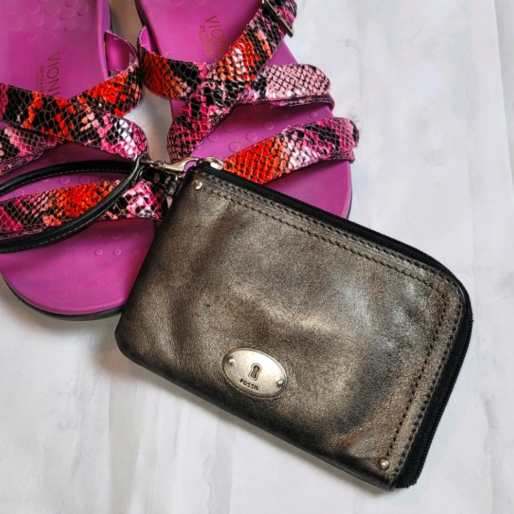 Fossil Metallic Leather Wristlet